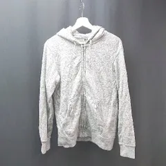 ◇ UNIQLO ユニクロ フード ジップアップ シンプル オシャレ カジュアル 長袖 パーカー サイズS グレー レディース E  【1309250035671】