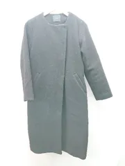 ◇ KBF ケービーエフ 無地 ウール混 ノーカラー シンプル 長袖 コート サイズOne ブラック レディース E  【1309250032915】