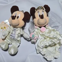 ディズニー ミッキー ミニー ウェディング キーホルダー 安全ピン付き ぬいぐるみバッジ