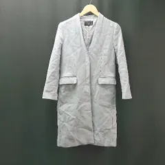 ■ SHIPS Colors シップス カラーズ Vネック ボタン 裏地 起毛 秋冬物 シンプル 長袖 コート サイズS ブルー レディース E  【1309250037668】