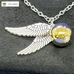 ☆羽 ネックレス シルバー ゴールド 星空のフィールド アメリカン 天使の羽 翼 チェーン 46-51cm 調整可 ユニセックス 火の玉 映画//N-77