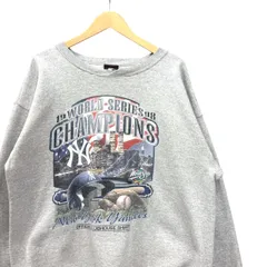 90s ビンテージ ニューヨークヤンキース ラバープリント スウェット L グレー USA製 90年代 アメリカ製 vintage トレーナー MLB