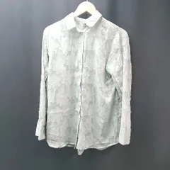 ◇ ◎ mily bilet フロントボタン シアー素材 花柄 フェミニン 長袖 ブラウス サイズS ミントグリーン レディース E  【1309250041795】