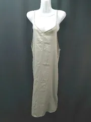 ◇ RETROGIRL 無地 シンプル キラキラ素材 上品 ノースリーブ ロング丈 ワンピース 表記なし グリーン レディース E  【1309250041771】