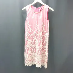 ◇ Forby OF FEMME バックファスナー キラキラ素材 上品 ノースリーブ ひざ丈 ワンピース サイズ38 ピンク レディース E  【1309250041665】のサムネイル