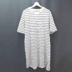 ◇ GAP ギャップ ボーダー柄 カジュアル ラウンドネック 半袖 ひざ丈 ワンピース サイズS ホワイト/ブラック レディース E  【1309250040781】