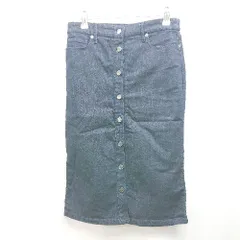 ◇ BANANA REPUBLIC フロントボタン カジュアル ひざ丈 タイト スカート サイズ0 ネイビー レディース E  【1309250040668】