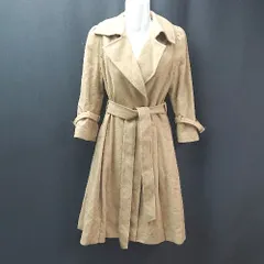 ■ S・357 厚手 冬物 アウター 無地 長袖 コート サイズ7 ブラウン レディース E  【1309250043485】