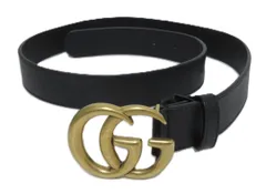 GUCCI/グッチ　GGマーモント ベルト　414516　ベルト　ブラック/ゴールド　【中古】