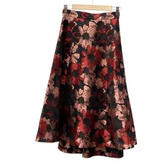 Mystrada(マイストラーダ) ロングスカート サイズ34 S レディース 黒×レッド×ピンク 花柄