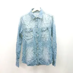 ◇ BROWNY VINTAGE ブラウニーヴィンテージ ボタン 薄手 胸ポケット ステッチ 長袖 デニムシャツ サイズM ブルー メンズ E  【1309250046189】のサムネイル