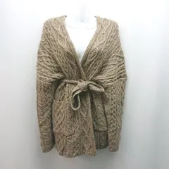 ◇ ◎ ANDJ アンドジェイ オーバーサイズ ケーブル編み 厚手 長袖 カーディガン 表記なし ベージュ レディース E  【1309250045533】