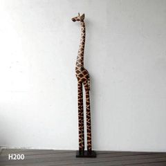 アジアン家具 キリン 木彫り オブジェ 2体セット - メルカリ