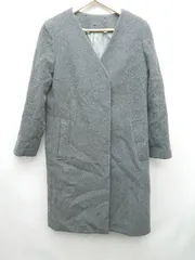 ◇ NOLLEY'S right ノーリーズ ノーカラー シンプル ウール100% 長袖 コート ブルゾン サイズ38 グレー系 レディース P  【1310020003028】のサムネイル