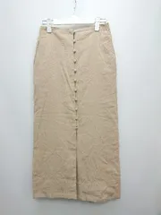 ◇ AER ADAM ET ROPE' ウエストゴム フロントスリット 膝下丈 ナロー スカート サイズF ベージュ レディース P  【1310020000867】