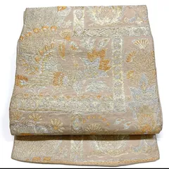 ［5376］袋帯 孔雀花唐草文様 六通 未仕立て 正絹 着物 フォーマル