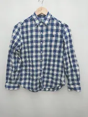◇ SERO セロ チェック カジュアル ロゴ 刺繍 長袖 シャツ サイズM ブルー系 メンズ P  【1310020011795】