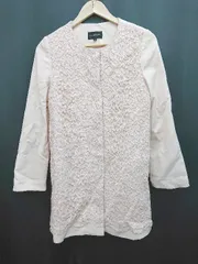 ◇ QUEENS COURT クイーンズコート 花柄レース キレイめ 長袖 スプリングコート サイズ1 ピンク系 レディース P  【1310020008993】