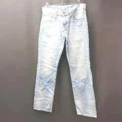 ◇ UNIQLO カジュアル シンプル ウォッシュ加工 着回し ワイド デニムパンツ サイズ26 ライトブルー メンズ E  【1310050009403】