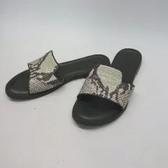 ◇ Nuovo Nicar カジュアル フラット パイソン柄 スリット サンダル 表記なし ブラック/アイボリー レディース E  【1310050010089】