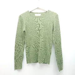 ◇ URBAN RESEARCH ラウンドネック プルオーバー 透け感なし 無地 長袖 ニット サイズFREE グリーン レディース E  【1310050013790】