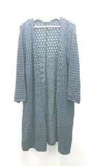 ◇ AMERICAN HOLIC ボタンなし 羽織 ロング丈 薄手生地 無地 長袖 カーディガン サイズFREE ブラック レディース E  【1310050011925】