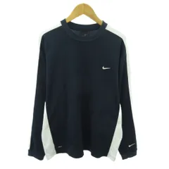 ナイキ NIKE Tシャツ スウォッシュ ロゴ 刺繍 長袖 L 紺 ネイビー 1008 ■YHS6