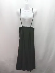 ◇ GRL 肩紐取り外し可能 サイドジップ ウエストゴム かわいい ロング丈 ワンピース サイズL ブラック レディース E  【1310050016951】