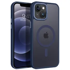 BENTOBEN iPhone 13/14 ケース MagSafe対応 ワイヤレス充電 マット感 半透明 指紋防止 薄型 耐衝撃 傷防止 レンズ保護 ストラップホール付き iPhone 13 ケース iPhone 14 ケース カバー ロイヤルブルー