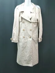 ◇ OLIVE de OLEVE ストライプ柄 ダブルボタン カジュアル 長袖 トレンチコート サイズF ライトベージュ レディース E  【1310050018115】