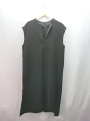 ◇ classical elf サイドスリット ノースリーブ Vネック ゆったり ロング ワンピース サイズL ブラック レディース E  【1310050025397】