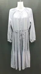 ◇ ◎ nano universe フロントボタン プリーツ キレイめ 長袖 ロング ワンピース サイズF パープル系 レディース E  【1310050038618】