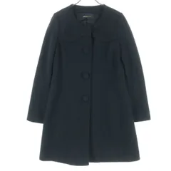 apres jour アプレジュール ウール混 長袖 ノーカラーコート M ブラック レディース 古着のサムネイル