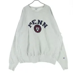 Champion チャンピオン 青単復刻 カレッジプリント 長袖 リバースウィーブ トレーナー 2XL ホワイト スウェット REVERSE メンズ 古着