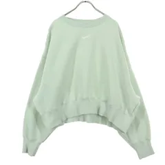 美品 NIKE ナイキ 裏起毛 スウッシュ 長袖 トレーナー S ライトグリーン スウェット レディース 古着