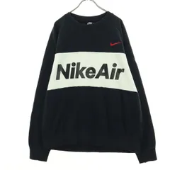 NIKE ナイキ 裏起毛 スウッシュ 長袖 トレーナー L ブラック スウェット メンズ 古着