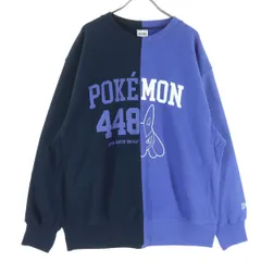 美品 GU ジーユー POKEMON ポケモン コラボ 裏起毛 長袖 トレーナー XL ブルー系 ルカリオ メンズ 古着
