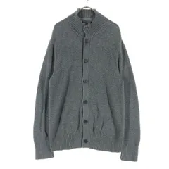 美品 Banana Republic バナナリパブリック 長袖 ハイネック ニットジャケット M グレー メンズ 古着