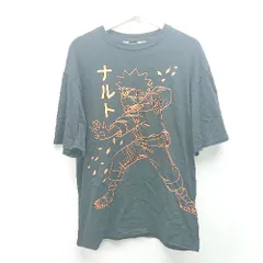 ◇ H&M エイチアンドエム クルーネック プリント ナルト ストレッチ 半袖 Tシャツ サイズ165 ブラック レディース E  【1310130004625】