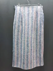 ◇ classical elf ウエストゴム バックスリット ポケット付き ロング丈 タイト スカート サイズL ホワイト レディース E  【1310130005783】