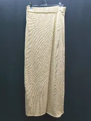 ◇ ungrid ウエストゴム ニット カジュアル ポケット無し ロング丈 タイト スカート サイズFREE イエロー レディース E  【1310130005356】