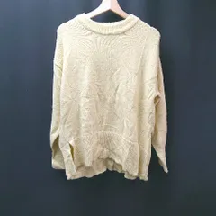 ◇ Techichi テチチ サイドスリット モコモコ 裾リブ 無地 シンプル 長袖 ニット サイズF イエロー レディース E  【1310130004922】