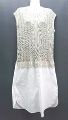 ◇ chocol raffine robe ラウンドネック ストライプ ドッキング ロング ワンピース サイズF カーキ レディース E  【1310130008739】