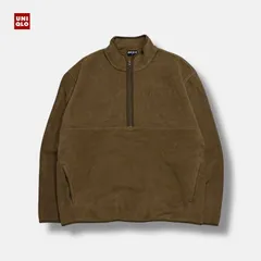 90s OLD UNIQLO ハーフジッププルオーバーフリース ブラウン XL