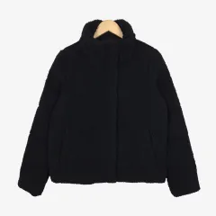 55 (新品) アバクロンビー ブラック フリース ダウン ジャケット