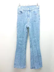 ◇ GRL デニム ジーンズ ボトムス フレア 美脚 カジュアル ジップフライ パンツ サイズXS ブルー レディース E  【1310130010787】
