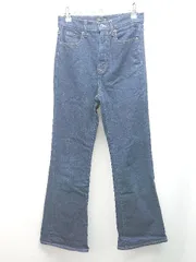 ◇ UNIQLO デニム生地 ジーンズ ボトムス ジップフライ ストレート カジュアル パンツ サイズ24 ブルー レディース E  【1310130010381】