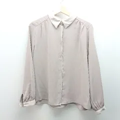 ◇ GLACIER グラシア 無地 薄手 シンプル 長袖 ブラウス サイズL ベージュ レディース E  【1310130010176】