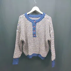 ◇ classicalelf クラシカルエルフ 2WAY ジャガード柄 オーバーサイズ 長袖 ニット サイズL ブラウン レディース E  【1310130011906】