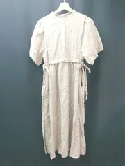 ◇ apart by lowrys バンドカラー ハーフボタン ラグラン袖 半袖 ロング丈 ワンピース サイズS ベージュ レディース E  【1310130011531】